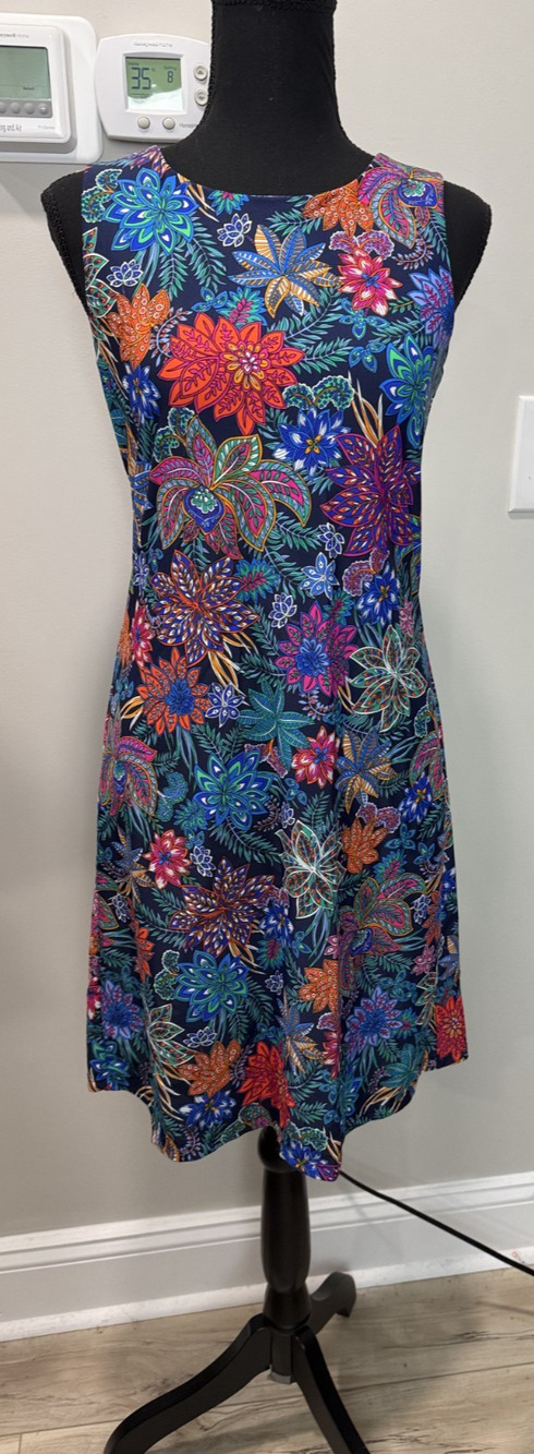 NWOT Jude Connally Floral Shift Dress Small USA Tropical Stretch Resort Vacation